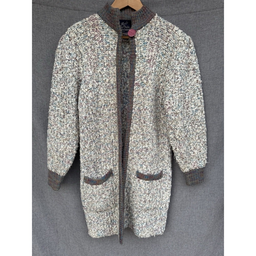 Vintage Monto Por Le Chois Cardigan Sweater Small Grannycore Long‎ Coat Cottage